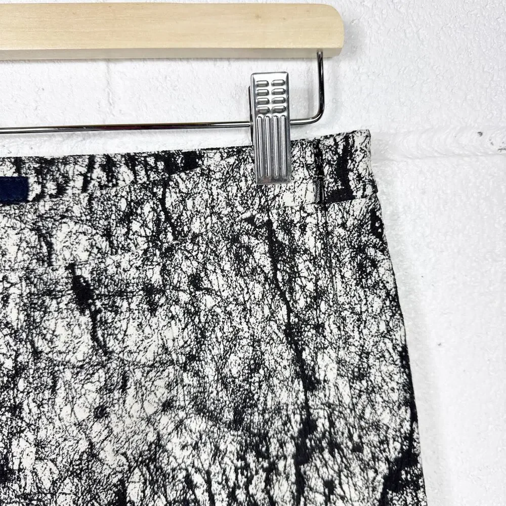 French Connection Abstract Print Skinny Pants‎ Womens Size 6 Black White
